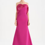Fishtail Strapless Neckline Evening Dress with Bust Detail - 26102C