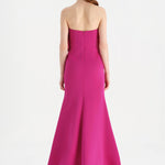 Fishtail Strapless Neckline Evening Dress with Bust Detail - 26102C