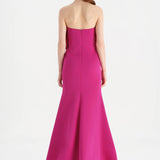 Fishtail Strapless Neckline Evening Dress with Bust Detail - 26102C