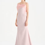 Fishtail Strapless Neckline Evening Dress with Bust Detail - 26102C