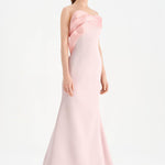 Fishtail Strapless Neckline Evening Dress with Bust Detail - 26102C