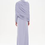 Bel Detaylı Çapraz Kol Drape Tasarımlı Abiye Elbise - 26192C