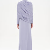 Bel Detaylı Çapraz Kol Drape Tasarımlı Abiye Elbise - 26192C