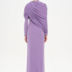 Bel Detaylı Çapraz Kol Drape Tasarımlı Abiye Elbise - 26192C