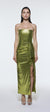 Bel Drape Detaylı Straplez Midi Abiye Elbise - 9295C