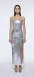 Bel Drape Detaylı Straplez Midi Abiye Elbise - 9295C