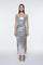 Bel Drape Detaylı Straplez Midi Abiye Elbise - 9295C