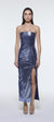 Bel Drape Detaylı Straplez Midi Abiye Elbise - 9295C