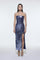 Bel Drape Detaylı Straplez Midi Abiye Elbise - 9295C