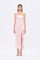 Bel Drape Detaylı Straplez Midi Abiye Elbise - 9295C