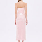 Bel Drape Detaylı Straplez Midi Abiye Elbise - 9295C