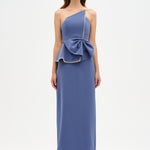 Elegant Formal Dress with Stone Details and Back Bow Detail - 26115C