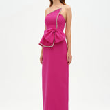 Elegant Formal Dress with Stone Details and Back Bow Detail - 26115C