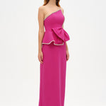 Elegant Formal Dress with Stone Details and Back Bow Detail - 26115C