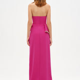 Elegant Formal Dress with Stone Details and Back Bow Detail - 26115C