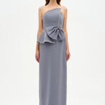 Elegant Formal Dress with Stone Details and Back Bow Detail - 26115C