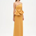 Elegant Formal Dress with Stone Details and Back Bow Detail - 26115C