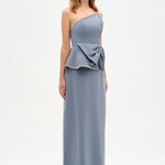 Elegant Formal Dress with Stone Details and Back Bow Detail - 26115C
