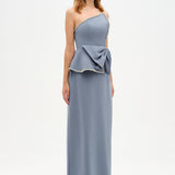 Elegant Formal Dress with Stone Details and Back Bow Detail - 26115C