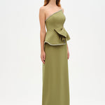 Elegant Formal Dress with Stone Details and Back Bow Detail - 26115C