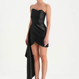 Belden Kuyruklu Mini Kısa Abiye Elbise - 26137C