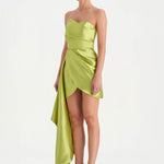 Belden Kuyruklu Mini Kısa Abiye Elbise - 26137C