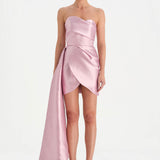 Belden Kuyruklu Mini Kısa Abiye Elbise - 26137C