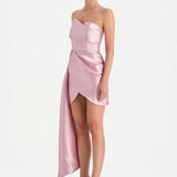 Belden Kuyruklu Mini Kısa Abiye Elbise - 26137C