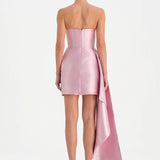 Belden Kuyruklu Mini Kısa Abiye Elbise - 26137C