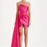 Belden Kuyruklu Mini Kısa Abiye Elbise - 26137C