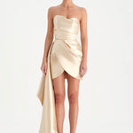 Belden Kuyruklu Mini Kısa Abiye Elbise - 26137C