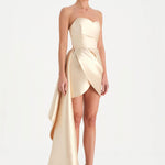 Belden Kuyruklu Mini Kısa Abiye Elbise - 26137C