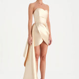 Belden Kuyruklu Mini Kısa Abiye Elbise - 26137C