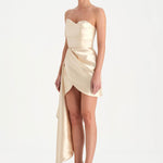 Belden Kuyruklu Mini Kısa Abiye Elbise - 26137C