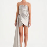 Belden Kuyruklu Mini Kısa Abiye Elbise - 26137C