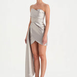 Belden Kuyruklu Mini Kısa Abiye Elbise - 26137C