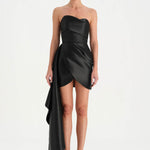 Mini Short Evening Dress with Waist Train - 26137C