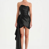 Mini Short Evening Dress with Waist Train - 26137C