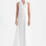 Long Evening Dress with Stone Neck Straps - 26050C