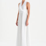 Long Evening Dress with Stone Neck Straps - 26050C