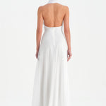 Long Evening Dress with Stone Neck Straps - 26050C