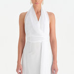 Long Evening Dress with Stone Neck Straps - 26050C