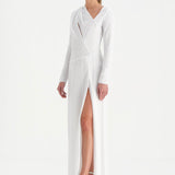 Taşlı Yırtmaçlı Abiye Elbise - 26049C