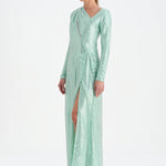 Taşlı Yırtmaçlı Abiye Elbise - 26049C