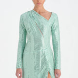 Taşlı Yırtmaçlı Abiye Elbise - 26049C