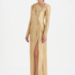 Taşlı Yırtmaçlı Abiye Elbise - 26049C