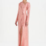 Taşlı Yırtmaçlı Abiye Elbise - 26049C