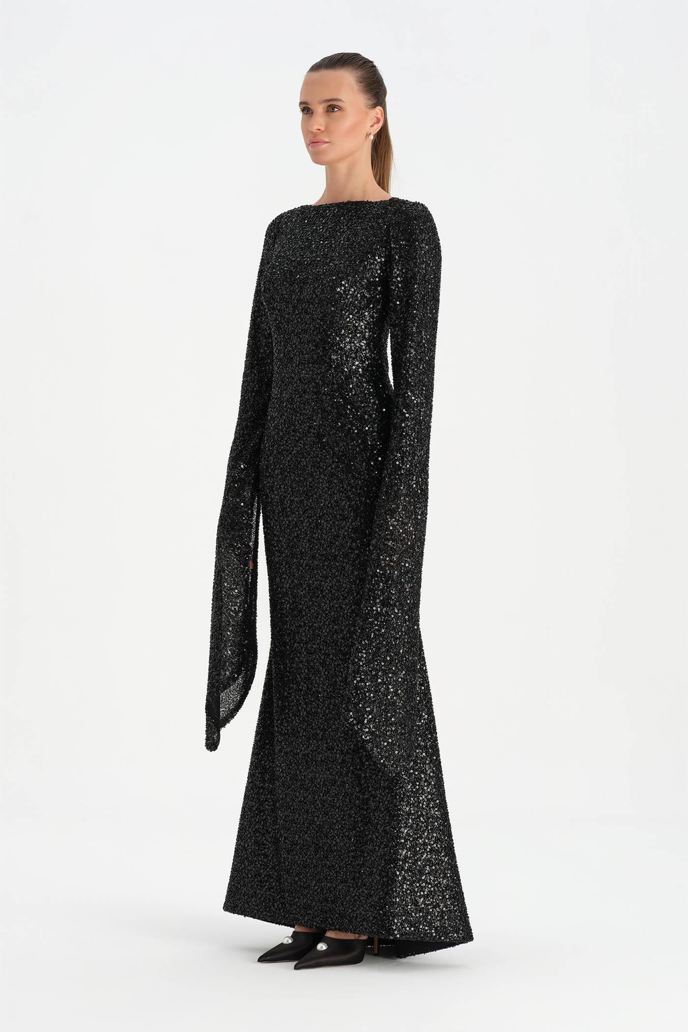 Taşlı Tesettür Abiye Elbise - 26070C