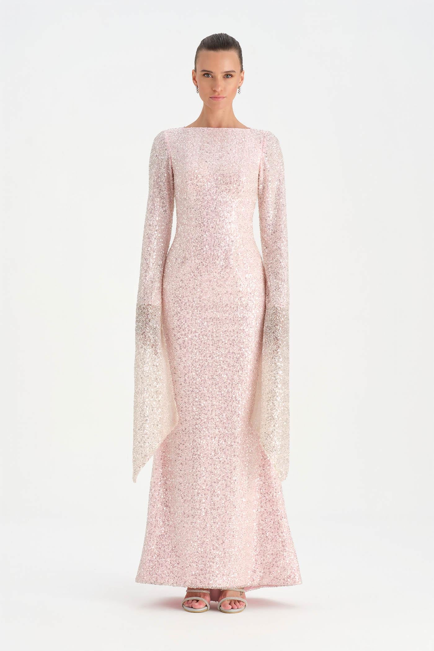 Taşlı Tesettür Abiye Elbise - 26070C