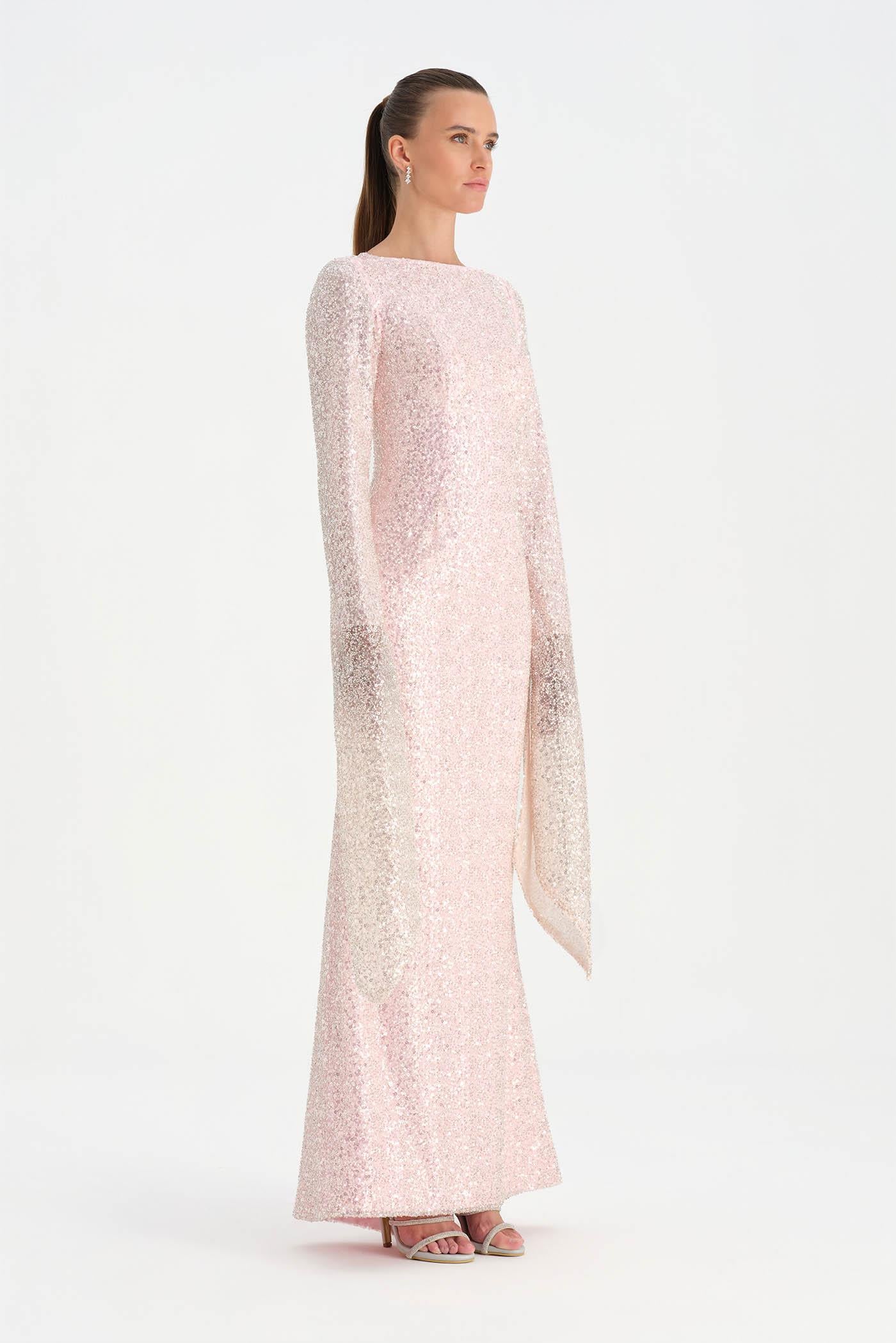 Taşlı Tesettür Abiye Elbise - 26070C